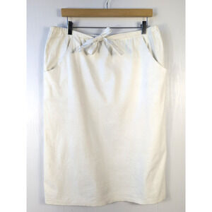 Vintage Mollie Parnis Ultrasuede Skirt Women Cream Midi Pencil Slit 27” Waist M